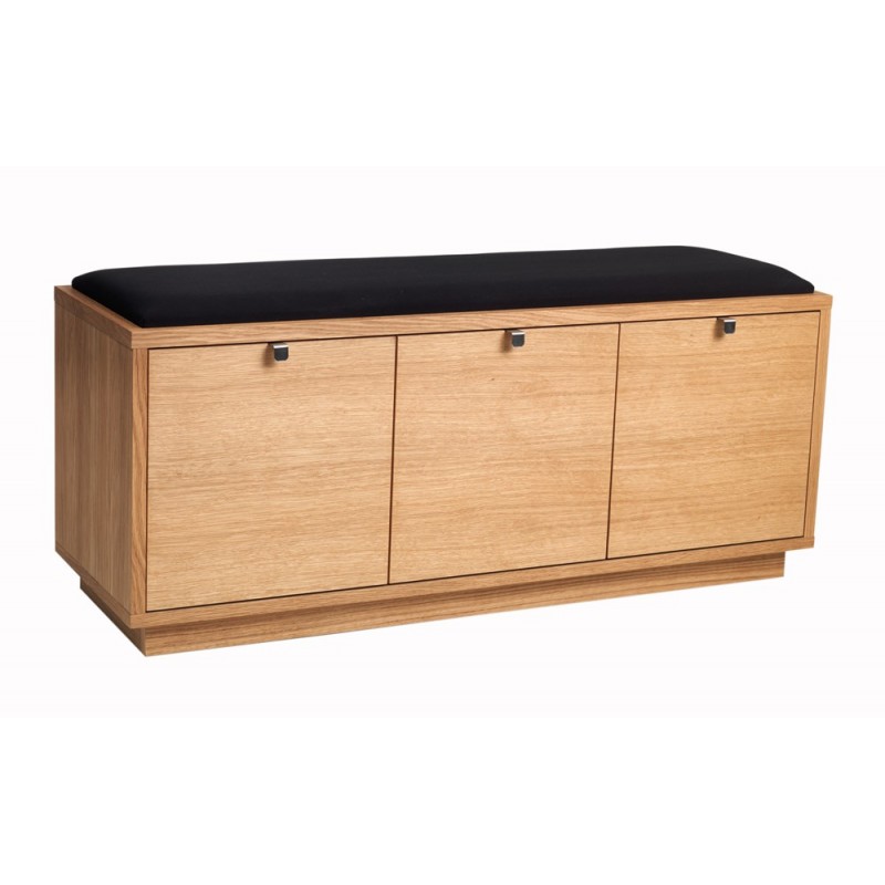 RO Confe Bench 3 Drawers Oak/Black